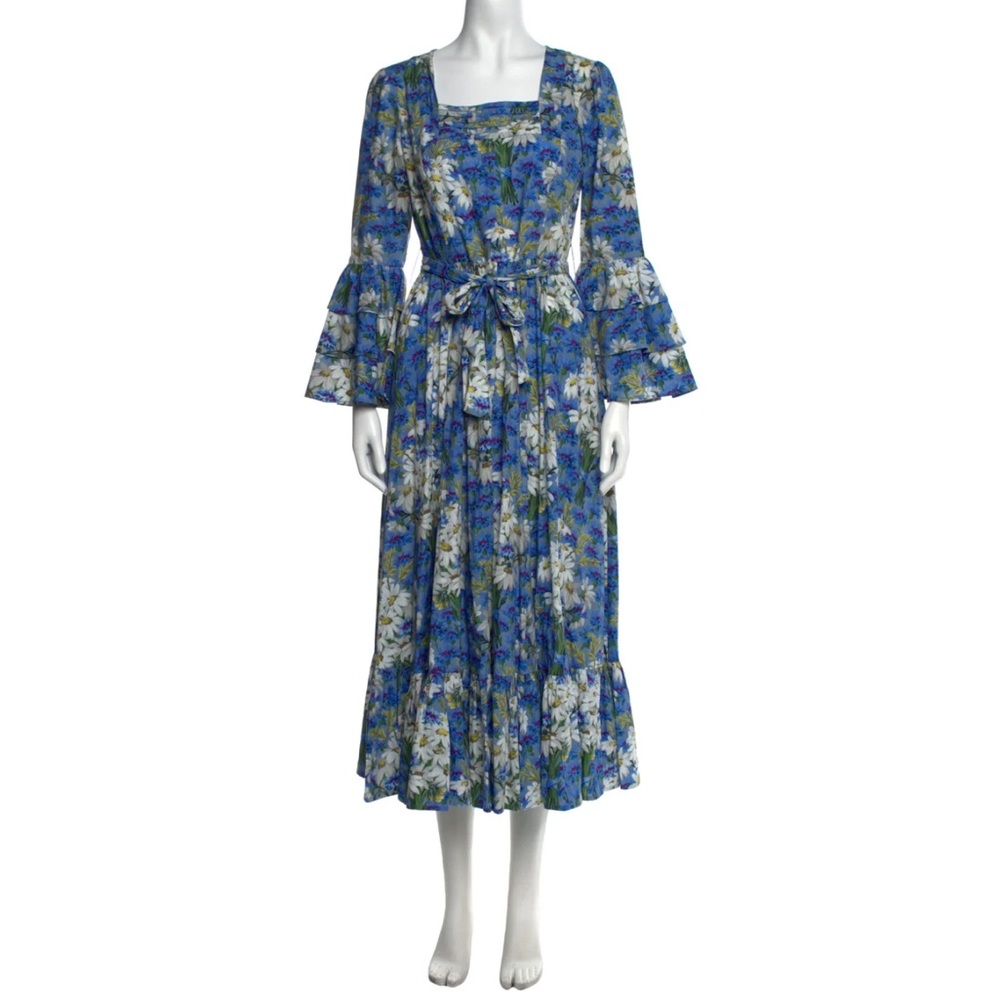 Batsheva Blue Floral Maxi Dress